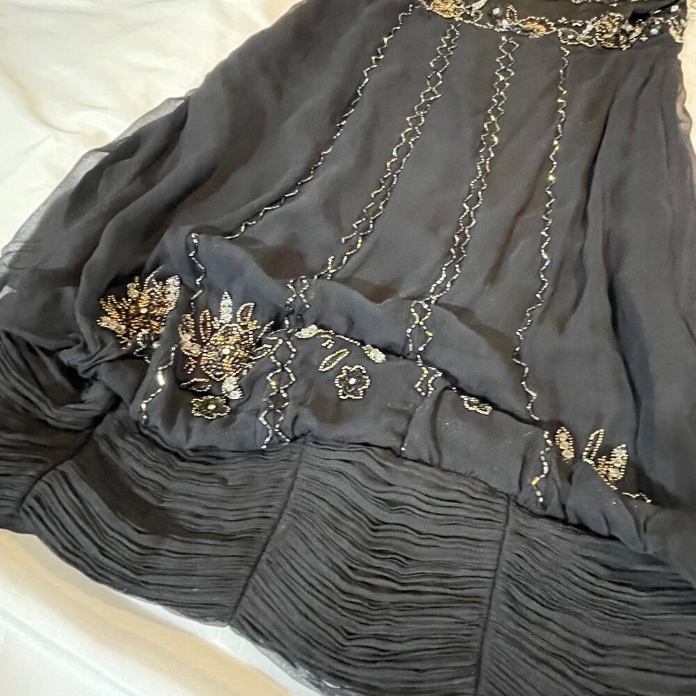 Adrianna Papell Black Beaded Halter Dress Size 12 Tags attached - Picture 12 of 15